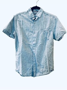 Denim & Flower Ricky Singh Men’s Blue Short Sleeve Shirt Button Up Size: Small